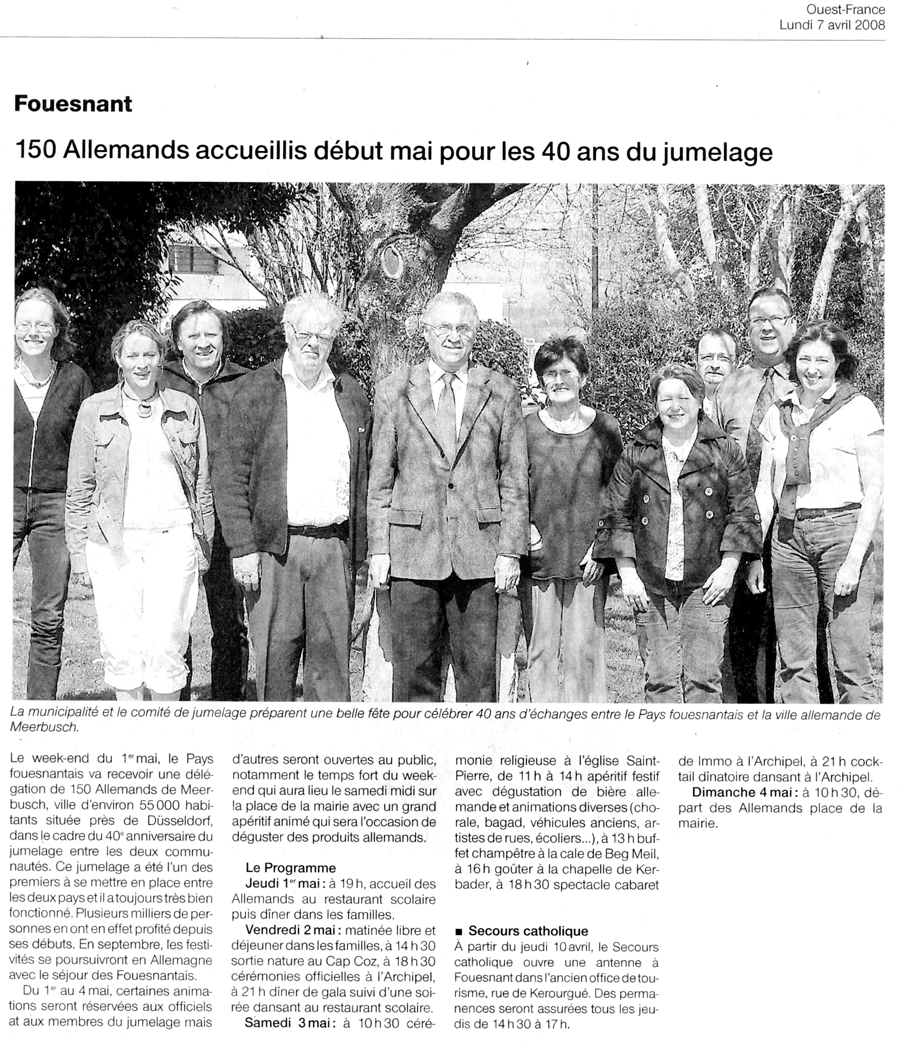 Ouest France, 7 avril 2008