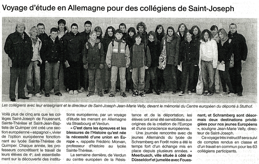 Ouest France, 12 avril 2008
