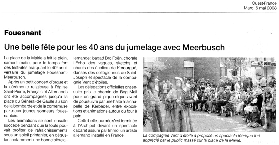 Ouest France, 6 mai 2008