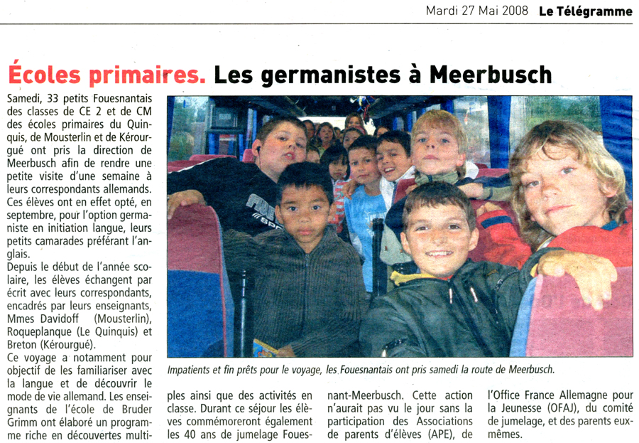 Le Télégramme, 27 mai 2008