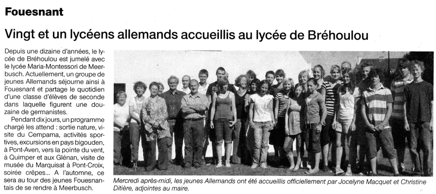 Ouest France, 14 juin 2008