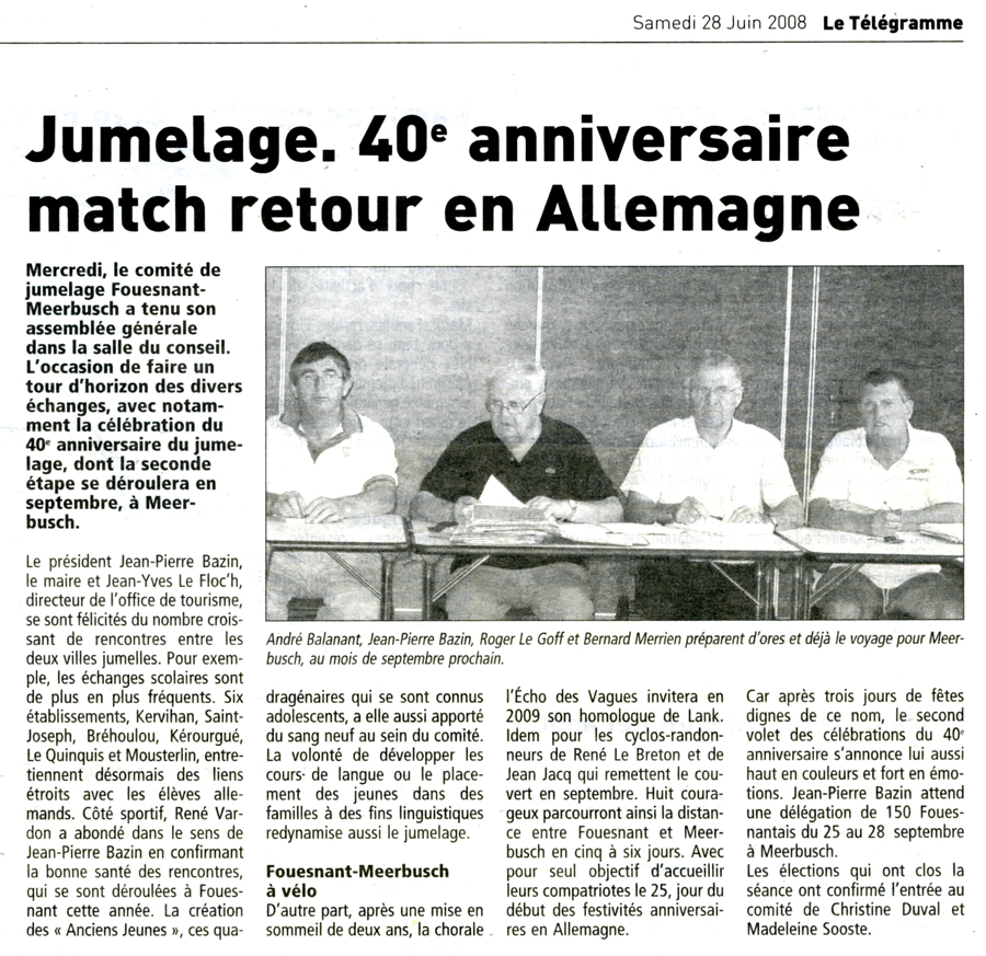 Le Télégramme, 28 juin 2008