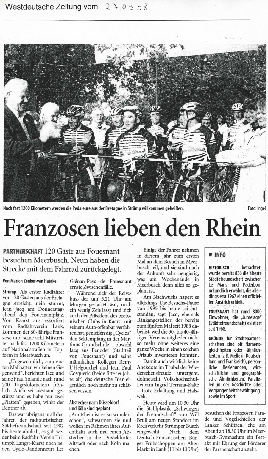 Westdeutsche Zeitung, 27 septembre 2008