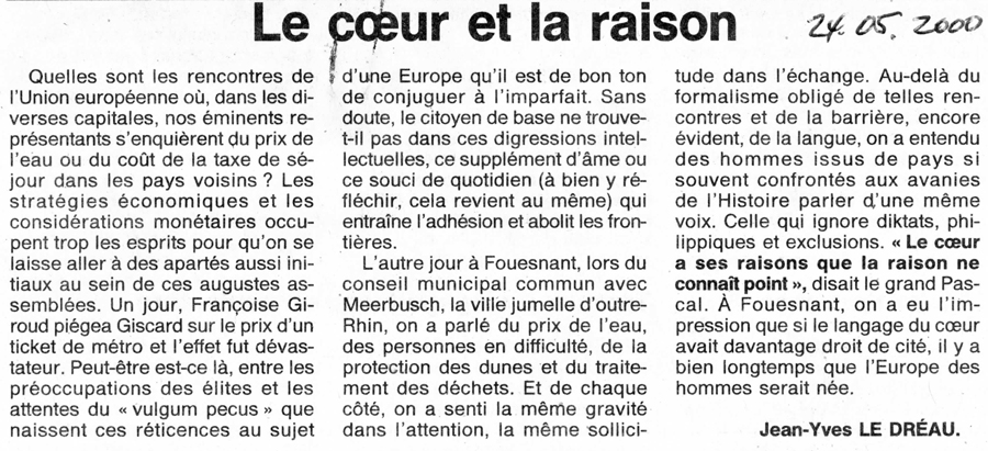 Ouest France, 24 mai 2000