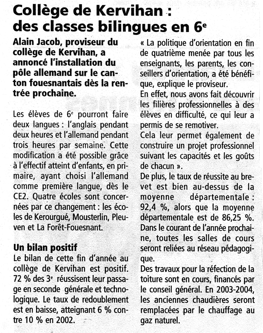 Ouest France, 2003