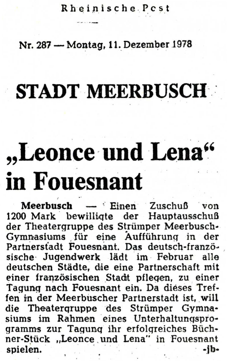 Rheinische Post, 11 décembre 1978