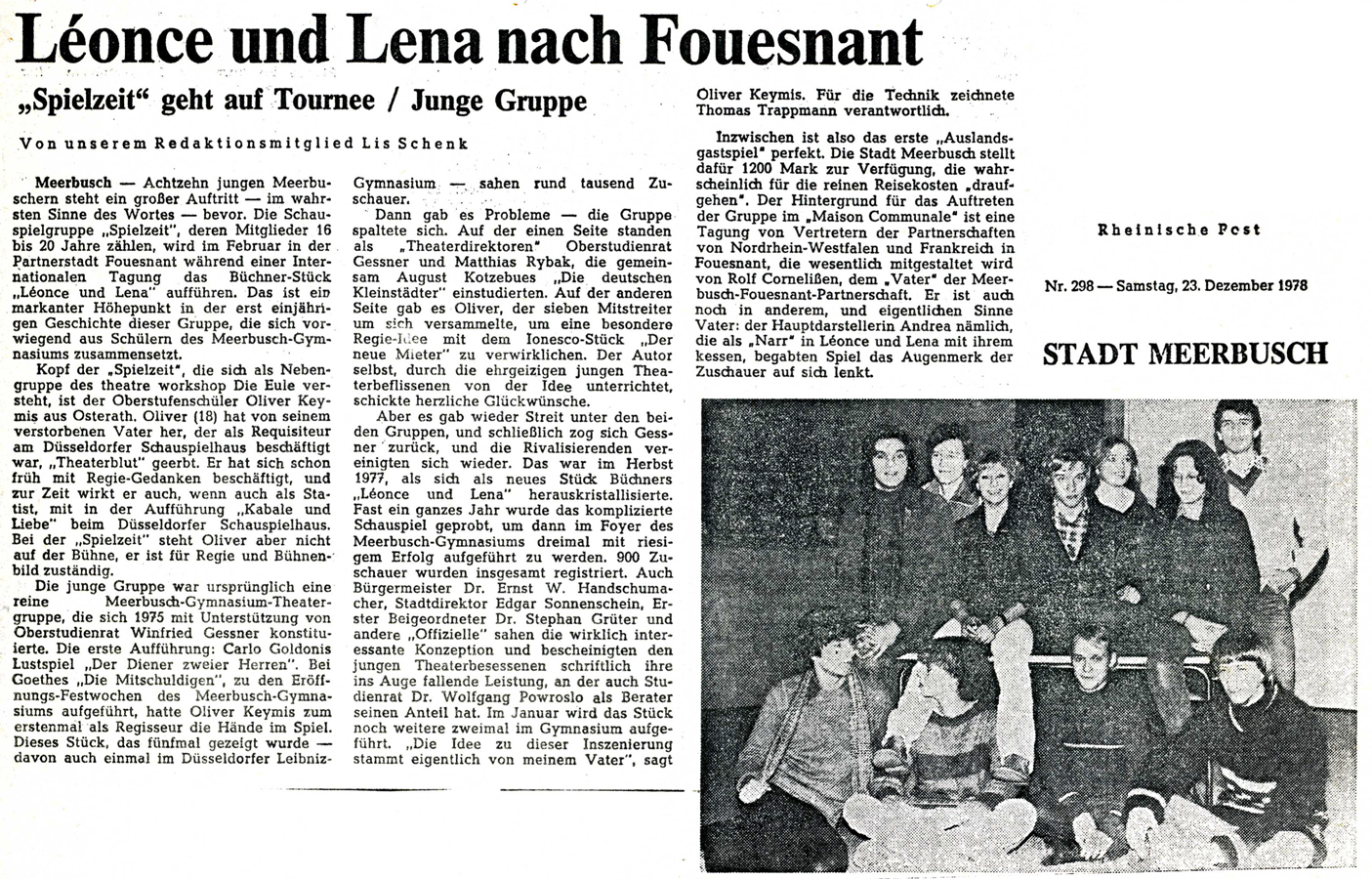Rheinische Post, 23 décembre 1978