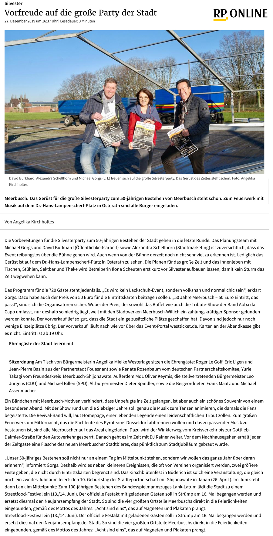 Rheinische Post, 27 décembre 2019