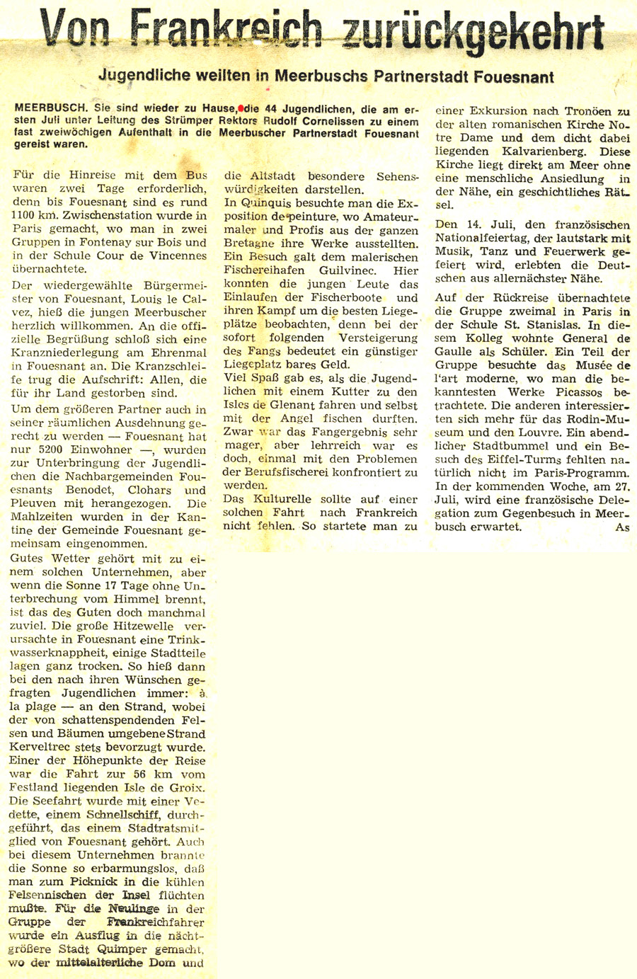 24 juillet 1971, Stadt Anzeiger Meerbusch