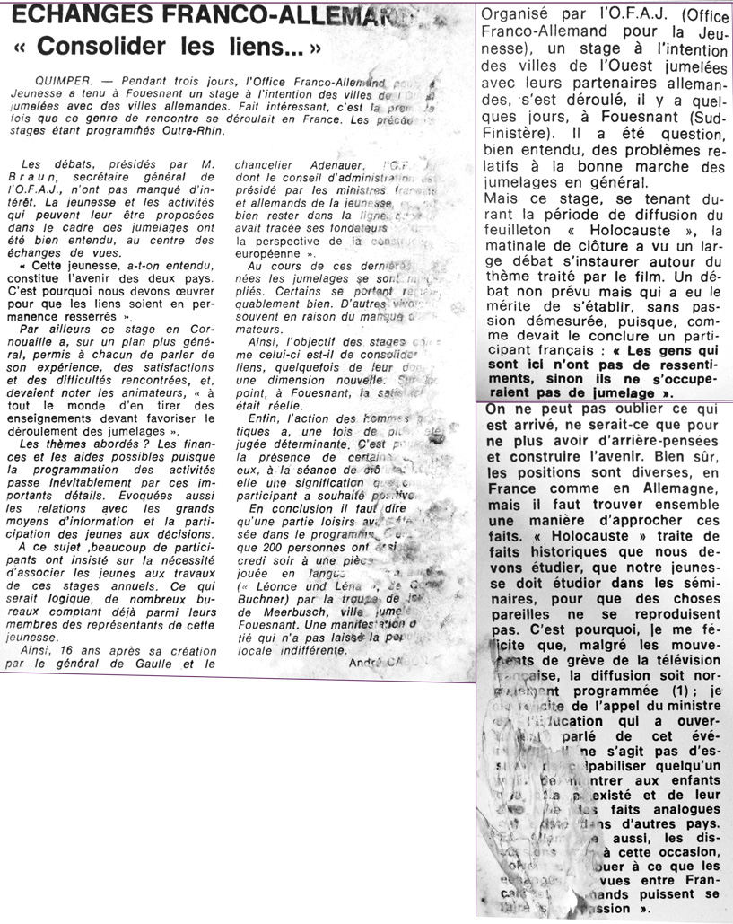 Ouest France, 15 février 1979