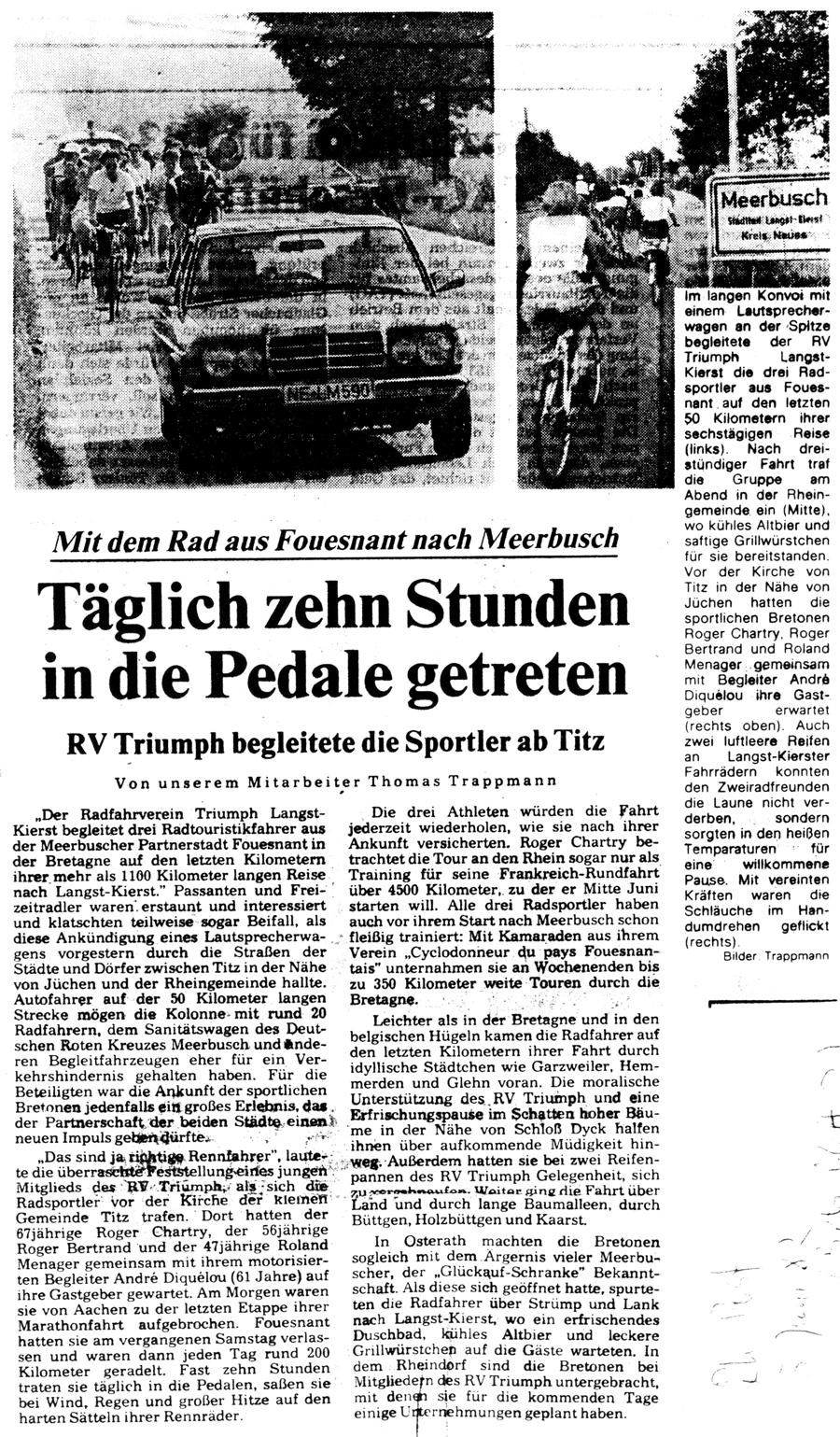 Rheinische Post, 5 juin 1982