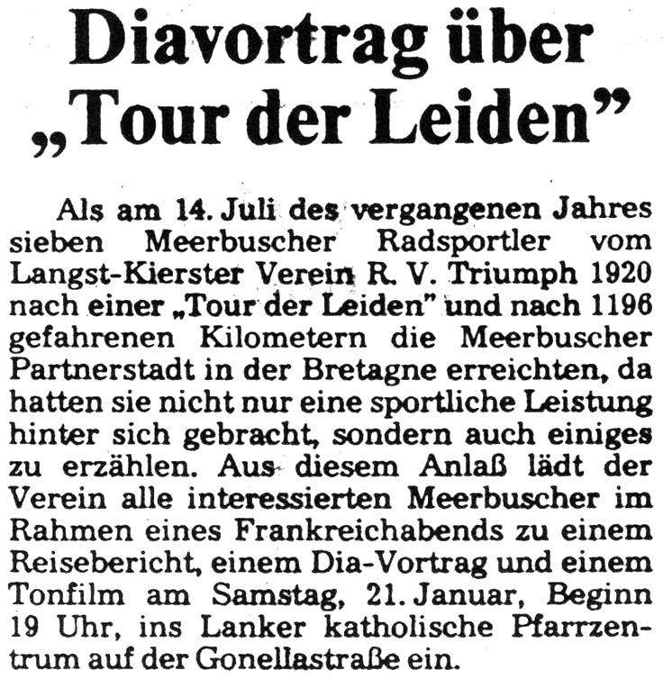 Rheinische Post, 20 janvier 1984