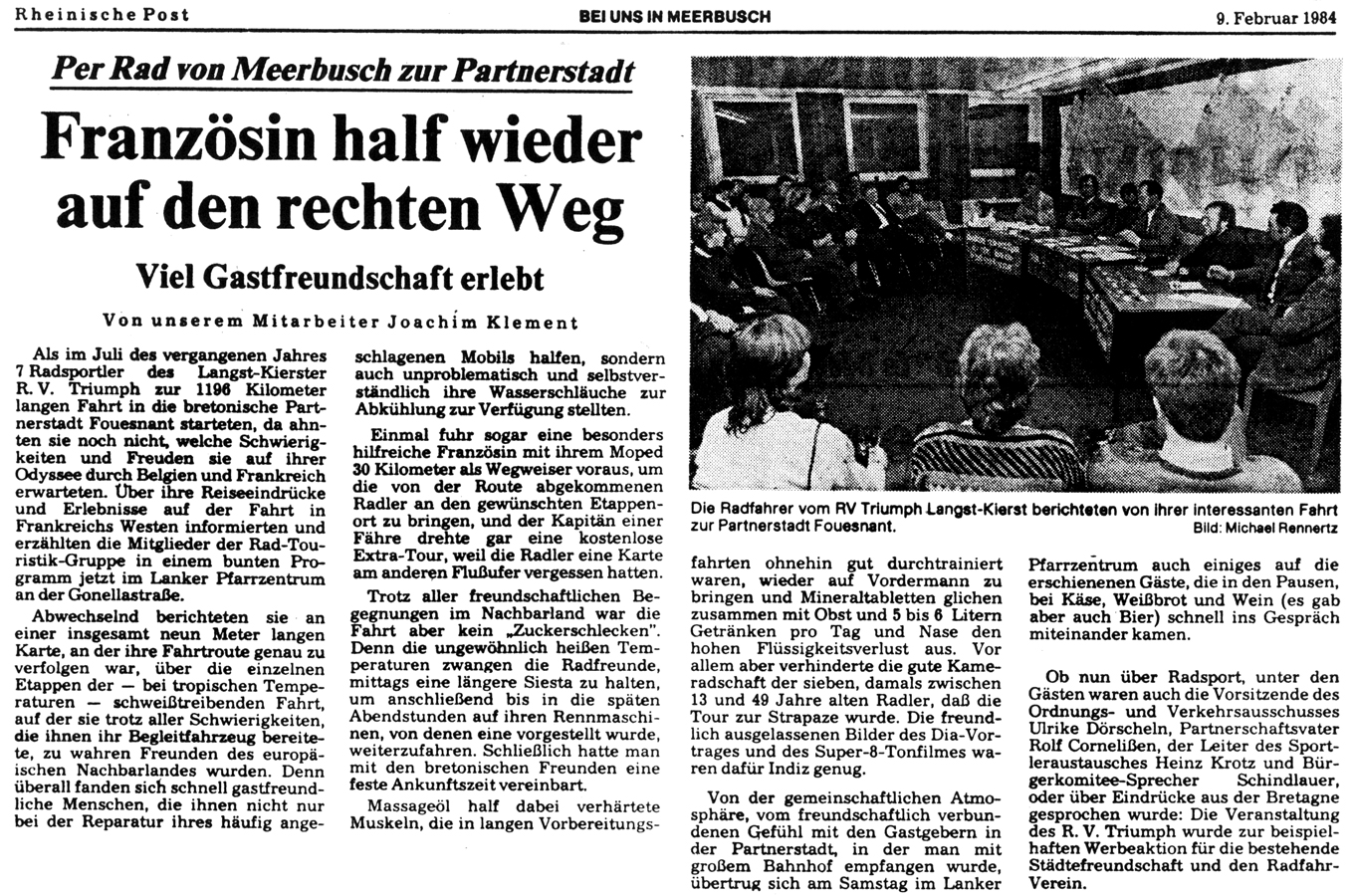 Rheinische Post, 26 février 1984