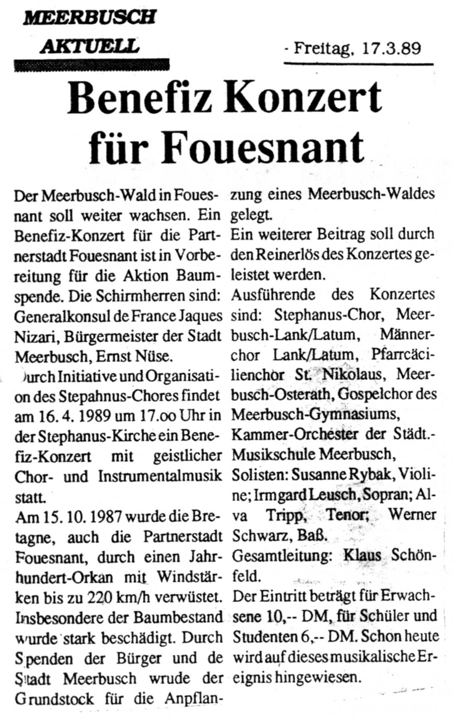 Meerbusch Aktuell, 17 mars 1989