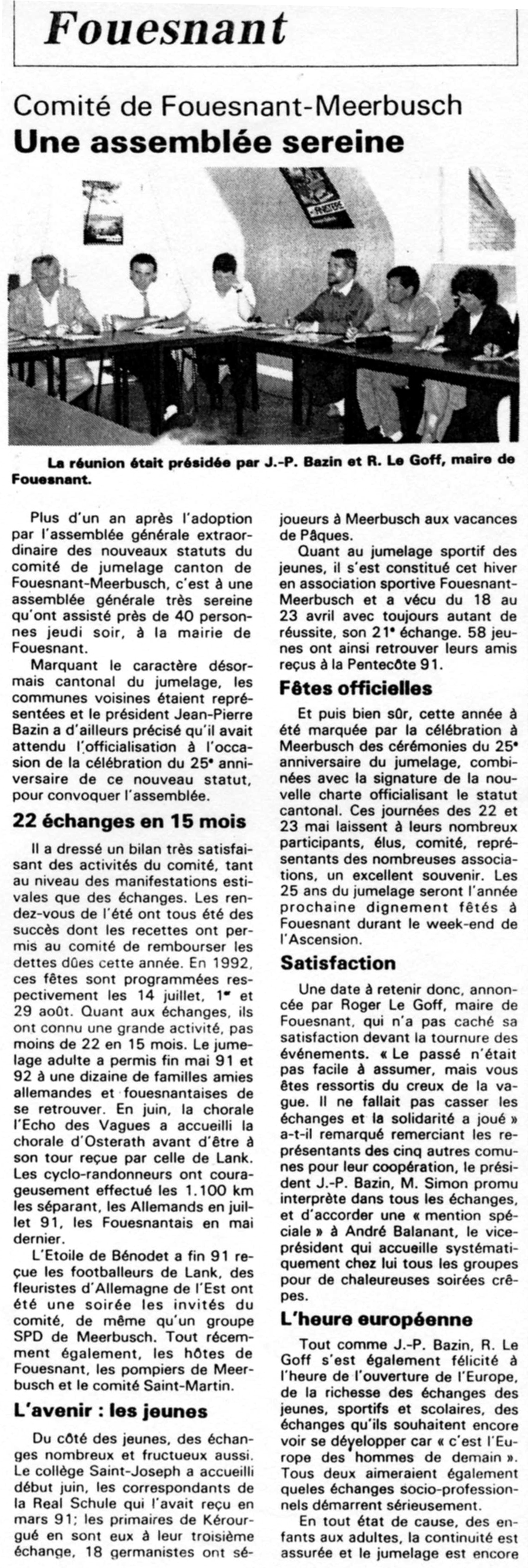 Le Télégramme, 11 juin 1992