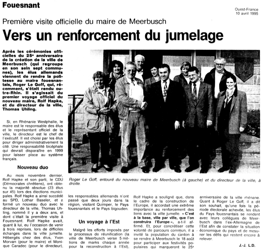 Ouest France, 10 avril 1995