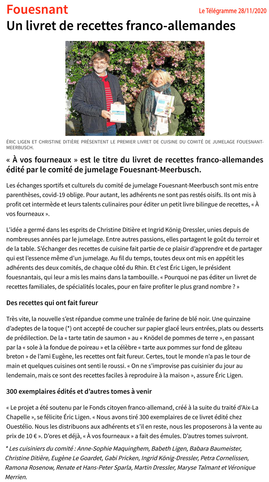 le telegramme 28 novembre 2020
