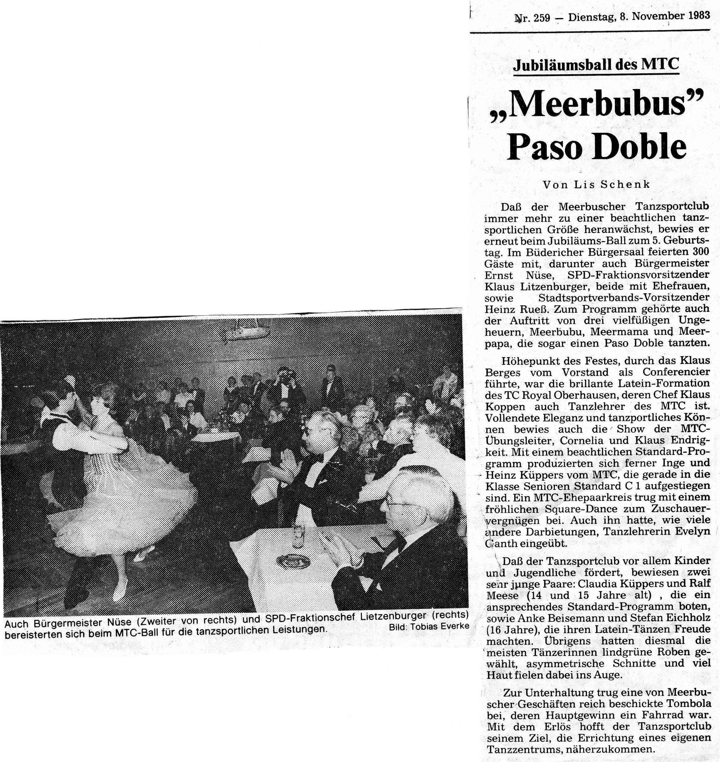 Rheinische Post, 8 novembre 1983