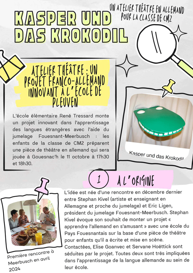 Le journal de bord du projet Kasper und das Krokodil © groupe scolaire René Tressard - Pleuven