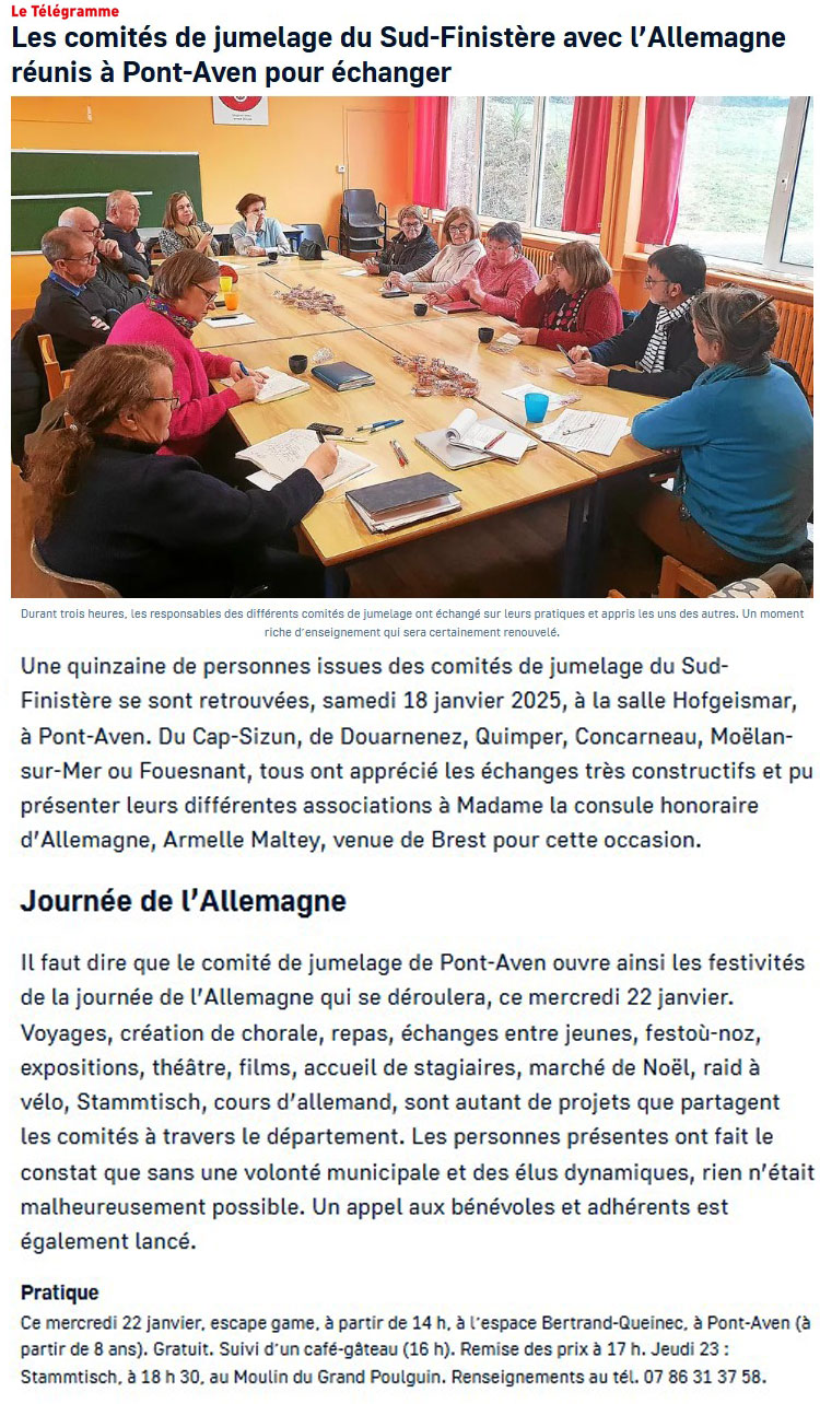 Le Télégramme, 20 janvier 2025