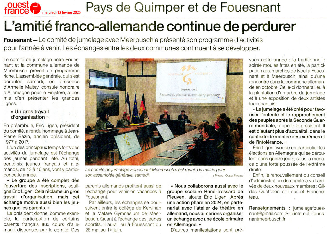 Ouest France, 12 février 2025