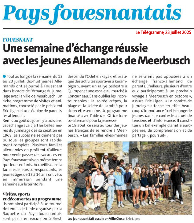 Le Télégramme, 23 juillet 2025