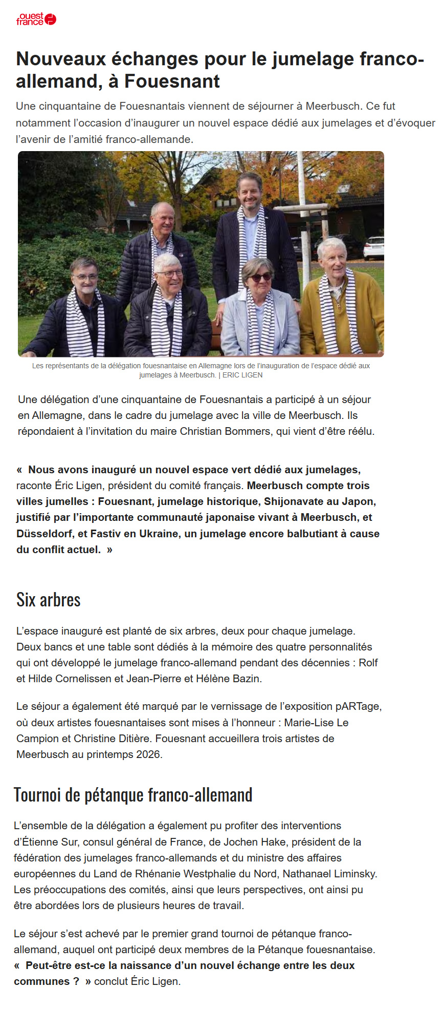 Ouest France, 23 octobre 2025