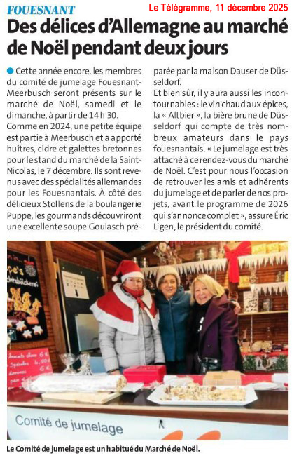 Le jumelage au marché de Noël de Fouesnant