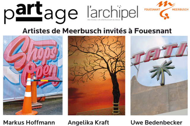 Affiche de l'exposition "partage" à l'Archipel Fouesnant. Markus Hoffmann, Uwe Bedenbecker,